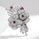 Exquisite Colored Zirconia Bouquet Brooch - Timeless Floral Gift