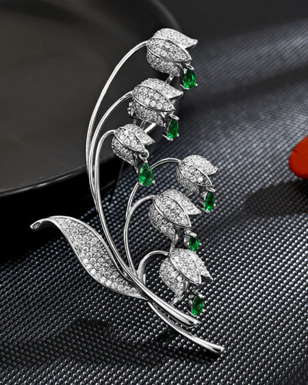 Exquisite Lily of the Valley Brooch - Floral Pin & Gift Set