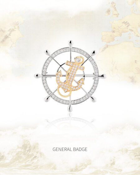 Nautical Chic Swivel Anchor & Wheel Brooch - Timeless Zirconia Accent Piece