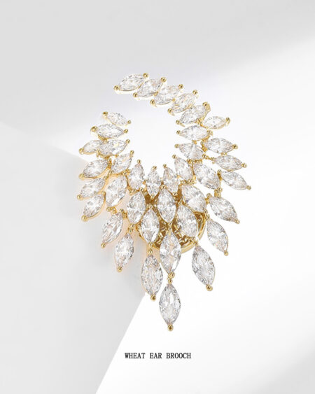 Elegant Wheat Stalk Magnetic Brooch - Sophisticated Accent for Suits & Shirts