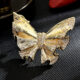 Exquisite Gold Butterfly Brooch - Elegant Floral Pin