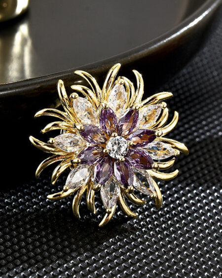 Bauhinia flower shaped magnetic buckle brooch accessory