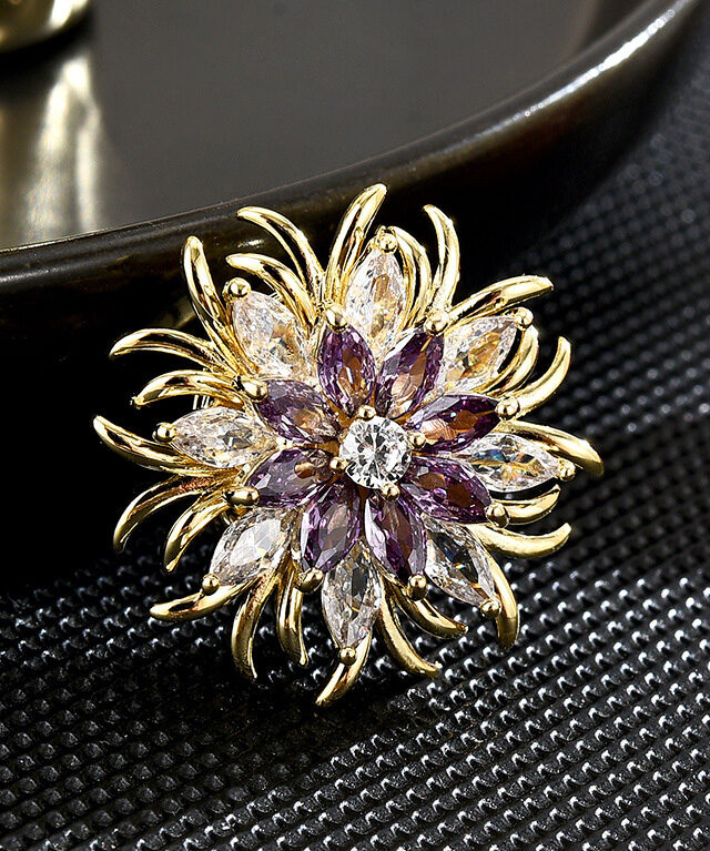 Bauhinia flower shaped magnetic buckle brooch accessory