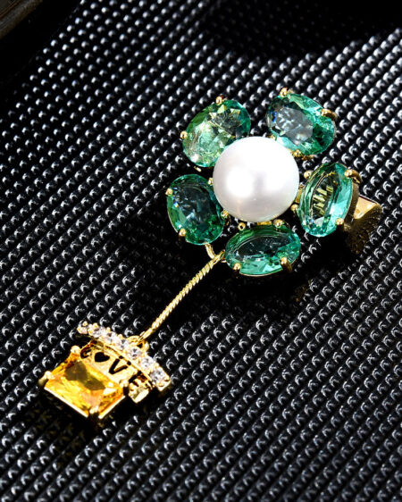 Pearl brooch dynamic flower pot brooch corsage