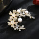 Natural Mother-of-Pearl Brooch with Laurel and Cherry Blossom Design