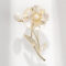 Natural Sea Mother-of-Pearl Camellia Brooch and Pearl Corsage Brooch