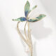 White Magnolia Brooch with Enamel and Natural Stone Freshwater Pearl Floral Brooch