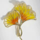 Enamel Gradient Green Ginkgo Leaf Brooch and Corsage Pin