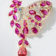 Water drop wheat ear red butterfly brooch zircon brooch corsage