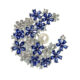Zircon snowflake brooch natural pearl flower wreath corsage pin
