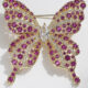 Zircon-Inlaid Butterfly Brooch and Corsage Pin
