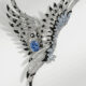 Micro-Inlaid Zircon Owl Brooch