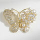 Natural Freshwater Pearl Butterfly Brooch with Zircon Insect Corsage Pin