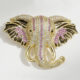 Zircon-studded elephant brooch Indian auspicious elephant corsage pin