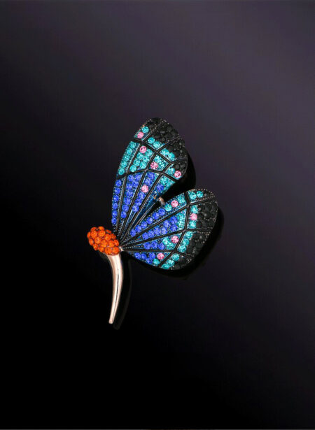 Blue-colored butterfly brooch zircon brooch dress accessory