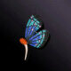 Blue-colored butterfly brooch zircon brooch dress accessory