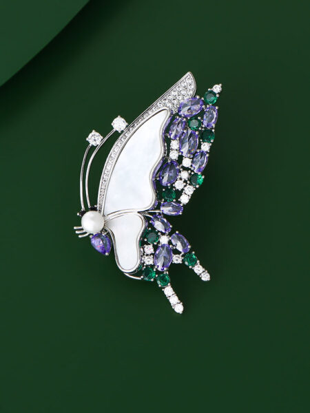 Butterfly brooch mother-of-pearl brooch dress accessory