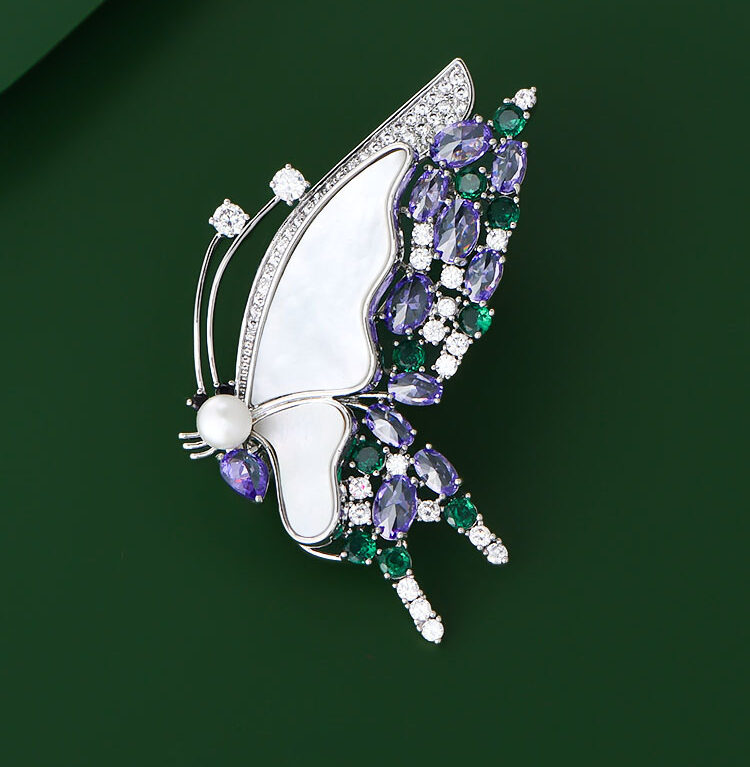 Butterfly brooch mother-of-pearl brooch dress accessory