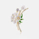 Floral brooch with mother-of-pearl and zirconia a perfect accessory for evening gowns