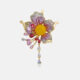 Elegant Orchid Brooch with Zircon Dress Accessory