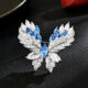 Blue Crystal Butterfly Brooch Corsage and Dress Pin