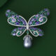 Butterfly Brooch with Freshwater Pearl and Zircon Dress Accessory