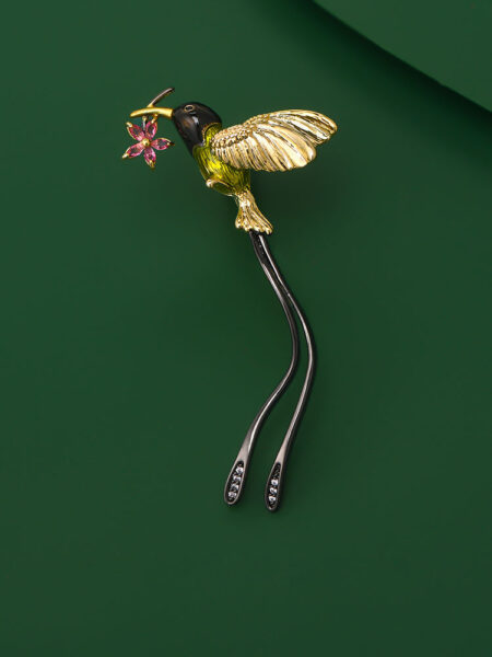 Birdsong and flower fragrance brooch zircon brooch dress accessory