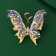 Romantic purple butterfly brooch zircon brooch dress accessory
