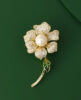 Floral Brooch with Freshwater Pearl and Zircon Dress Pin