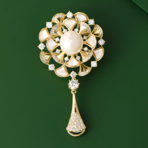 Mother-of-Pearl French Tassel Brooch Gift Accessory