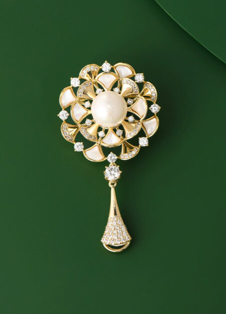 Mother-of-Pearl French Tassel Brooch Gift Accessory
