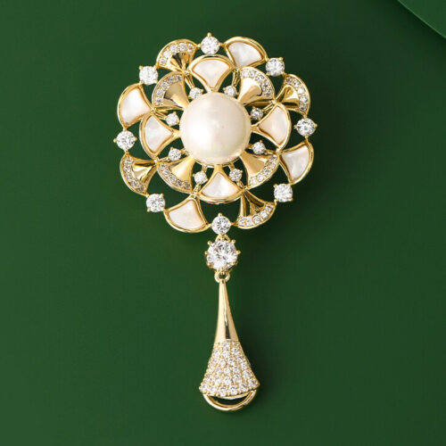 Mother-of-Pearl French Tassel Brooch Gift Accessory