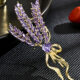 Heart-shaped purple lavender brooch corsage and dress pin