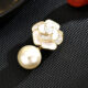Pearl Camellia Brooch with Magnetic Clasp