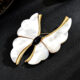 Natural mother-of-pearl butterfly brooch corsage