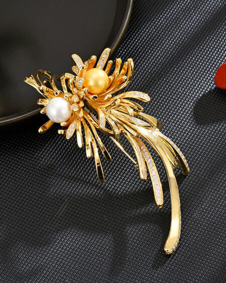 Fireworks on Earth Pearl Fireworks Brooch Corsage Dress Collar