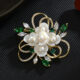 Natural Mother-of-Pearl Flower and Leaf Brooch