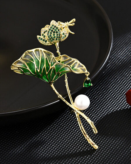 Pearl Lotus Pond Moonlight Brooch Lotus Leaf Brooch Brooch Pin