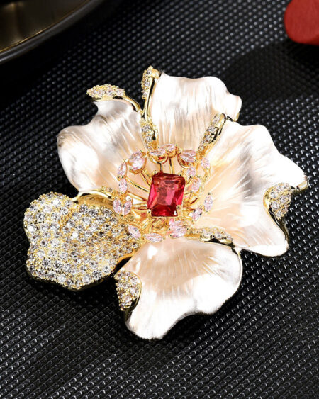 Blooming Prosperity Peony Brooch