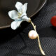 Magnolia Brooch with Freshwater Pearl