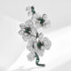 Elegant Butterfly Orchid Brooch with Diamonds Dress Corsage Floral Pin
