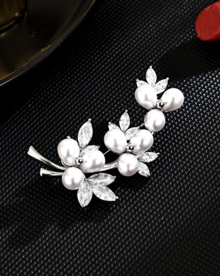 Vine Pearl Brooch Corsage and Dress Pin