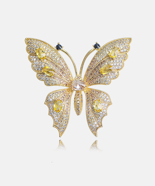 Butterfly brooch, zircon French brooch dress accessory